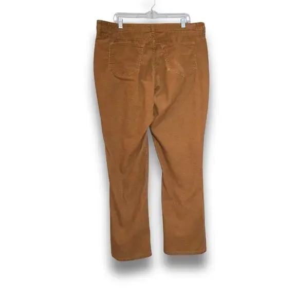 Land's End Size 18 Mid Rise Straight Leg Stretch Corduroy Pants Dark Toffee - Picture 5 of 5